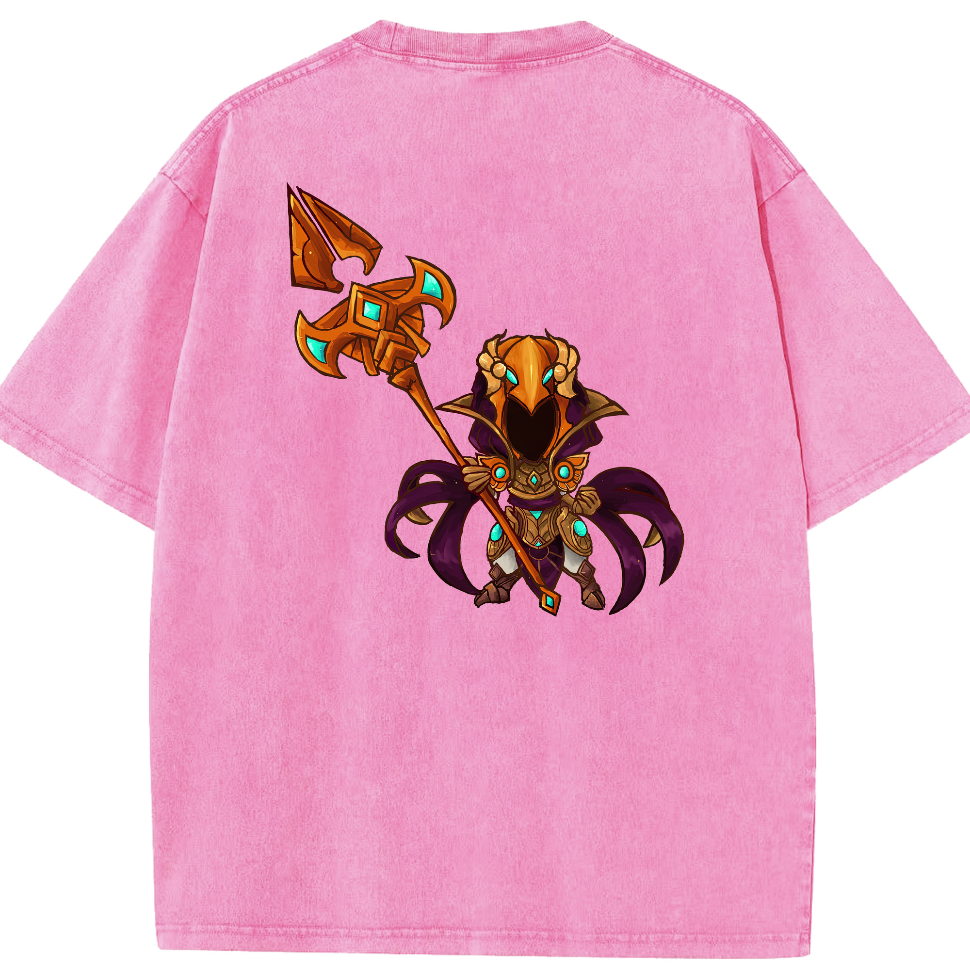 リーグ・オブ・レジェンド League of Legends LOL 綿100% ヴィンテージ風 半袖Tシャツ（背面プリント）